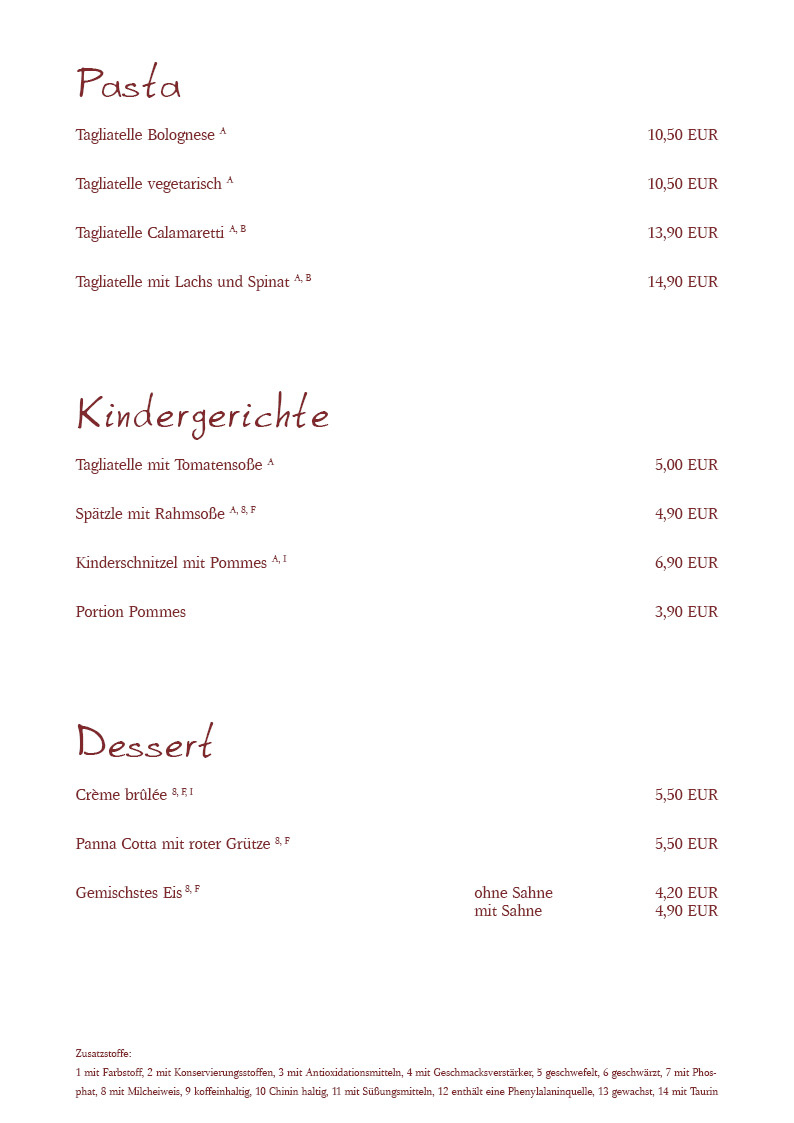 Speisekarte Gasthaus Sonne 05 214